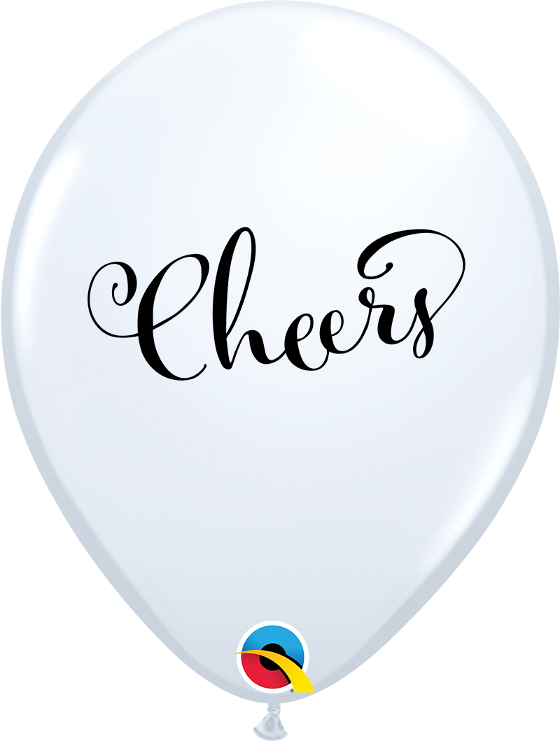 11" Simply Cheers White Latex Balloons