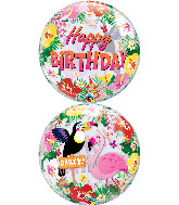 22" Tropical Birthday Party Bubble Balloon