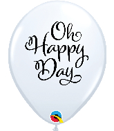 11" Simply Oh Happy Day White Latex Balloons