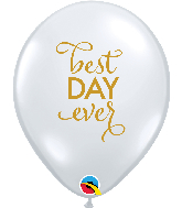 11" Simply Best Day Ever Diamond Clear Latex Balloons