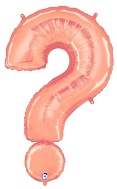 40" Megaloon Foil Balloon Question Mark ( ? ) Rose Gold