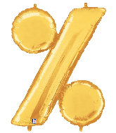 40" Megaloon Foil BalloonPercentage Symbol ( % ) Gold
