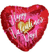 18" Happy Valentine's Day Abstract Heart Foil Balloon