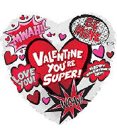 18" Super Valentine's Day Graphic Foil Balloon