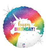 9" Airfill Only Foil Balloon Holographic Unicorn Birthday