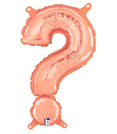 14" Airfill Only Megaloon Jr. Foil Balloon Question Mark ( ? ) Rose Gold