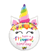 33" Mighty Bright Balloon Shape Mighty Birthday Unicorn