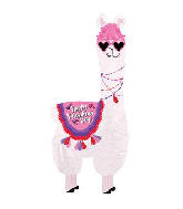 12" Airfill Only Happy Valentine's Day Llama Foil Balloon