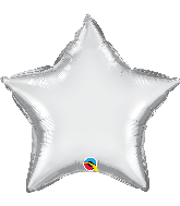 20" Star Qualatex Chrome Silver Foil Balloon