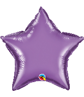 20" Star Qualatex Chrome Purple Foil Balloon