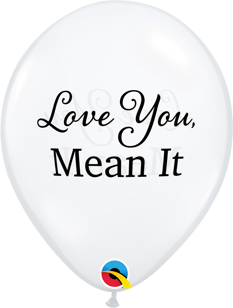 11" Latex Balloons Clear (50 Per Bag) Simply Love You, Mean It