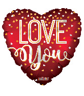 4" Love You Red Matte Foil Balloon