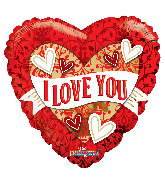 18" I Love You Ornament Heart Foil Balloon