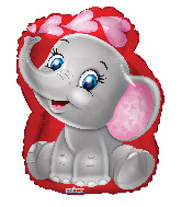 18" Baby Elephant Foil Balloon
