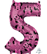 26" Minnie Mouse Forever Number 5 Mid-Size Foil Balloon