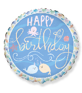 18" Happy Birthday Narwhal Friends Foil Balloon