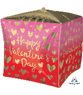 15" UltraShape Cubez Happy Valentine's Day Foil Balloon