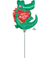 Airfill Only Happy Valentine's Day Gator Foil Balloon
