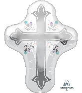 28" Holy Day Cross SuperShape Foil Balloon