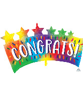34" Congrats Star Banner SuperShape Foil Balloon
