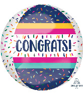 16" Colorful Congrats Orbz Foil Balloon