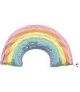 34" Iridescent Pastel Rainbow Holographic Foil Balloon