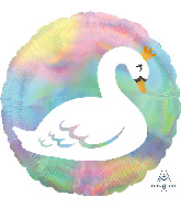 18" Iridescent Pastel Swan Foil Balloon