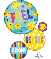 28" Feel Better Soon Bubbles SuperShape Foil Balloon