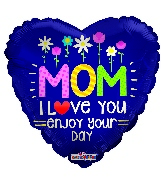 18" Mom With Flowers Gellibean Foil Balloon
