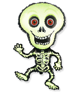 Jumbo Halloween Skeleton Green Foil Balloon