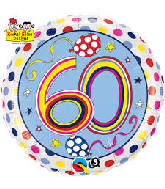 18" Dots & Stripes Age 60 Licensed Mylar Balloon