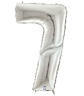 64" Foil Shaped Gigaloon Balloon Packaged Number 7 Silver