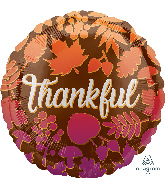 18" Thankful Ombré Leaves Foil Balloon