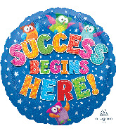 18" Trend Success Begins Here Foil Balloon