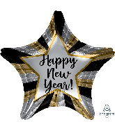 18" Happy New Years Radiant Star Foil Balloon