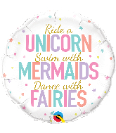 18" Unicorn/Mermaids/Fairies Foil Balloon