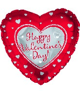 9" Airfill Only Happy Valentine's Day Silver Foil Balloon