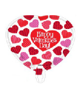 18" Happy Valentine's Day Many Heart Foil Balloon