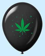 11" Marijuana Weed Pot Leaf Balloons Black (25 Count)