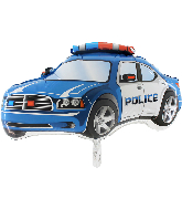 31" Police Car Blue Foil Balloon