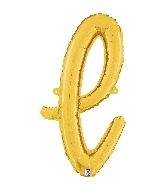 24" Air Filled Only Script Letter "L" Gold Foil Balloon