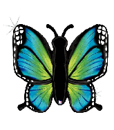 46" Holographic Radiant Butterfly-Blue Foil Balloon