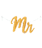 39" Air Filled Only Mr. Script Foil Balloon