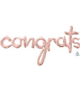 56" Airfill Only Script Congrats Rose Gold Balloon