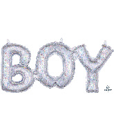 20" Airfill Only Block Phrase Boy Holographic Balloon