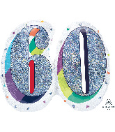 26" Holographic SuperShape Sparkles Number 60 Foil Balloon