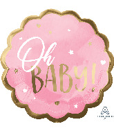22" Jumbo Pink Baby Girl Foil Balloon