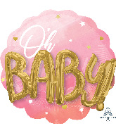 28" Multi-Balloon Pink Baby Girl Foil Balloon