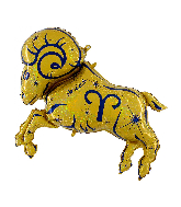 40" Zodiac Sign Aries Gold Foil Balloon