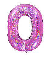 40" Number "0" Fucshia Glitter Holographic Balloons